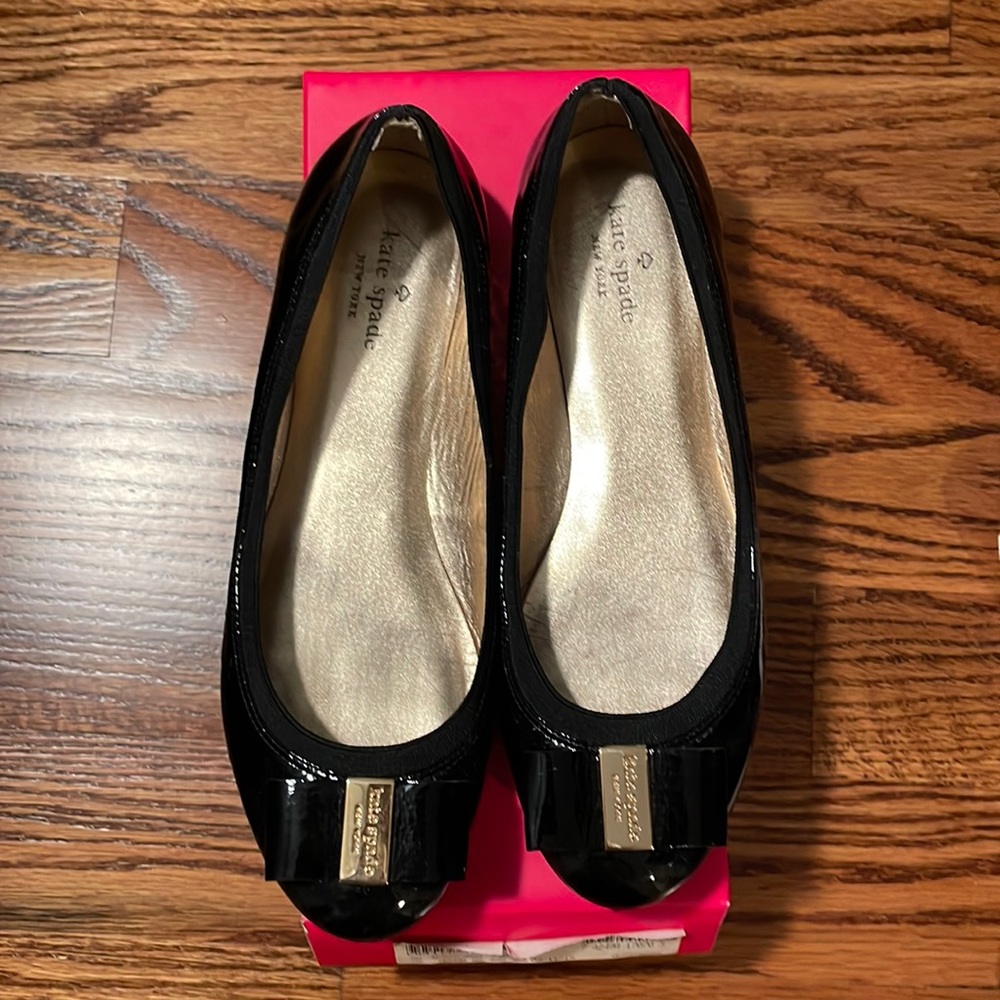 Kate Spade Tock Black Vintage Patent Flats